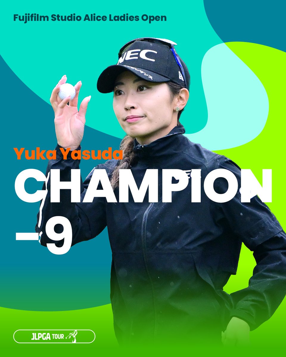 JLPGA_official's tweet photo. #富士フイルム・スタジオアリス女子オープン 🏆

／
 Champion🎉
 #安田祐香(@y_2424_) 
＼

#心動かす瞬間 #JLPGA https://t.co/0mLzf8hUPO