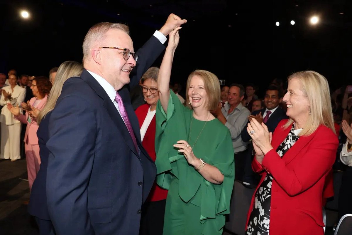 Julia Gillard (@juliagillard) on Twitter photo It was exciting to join my friend <a href="/AlboMP/">Anthony Albanese</a> and the Labor team for the <a href="/AustralianLabor/">Australian Labor</a> campaign launch in Perth.
Wishing them the very best of luck over the next three weeks.
📸 Alex Ellinghausen (SMH) It was exciting to join my friend <a href="/AlboMP/">Anthony Albanese</a> and the Labor team for the <a href="/AustralianLabor/">Australian Labor</a> campaign launch in Perth.
Wishing them the very best of luck over the next three weeks.
📸 Alex Ellinghausen (SMH)