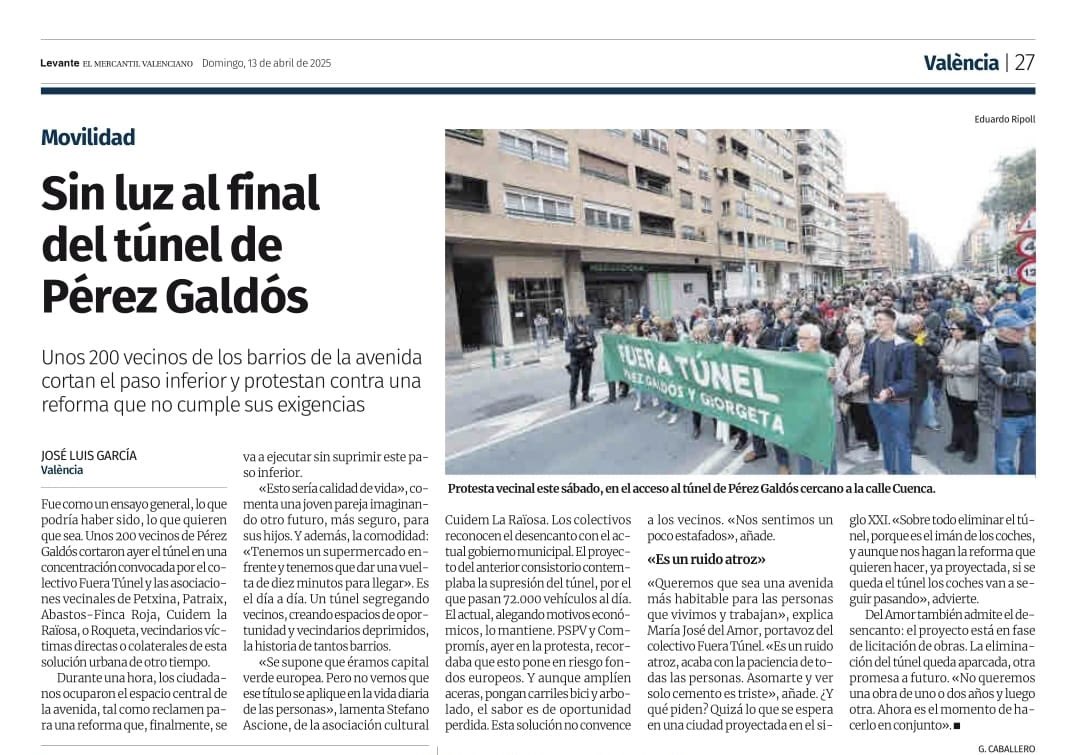 Clar i ras: 

FORA TÚNEL !