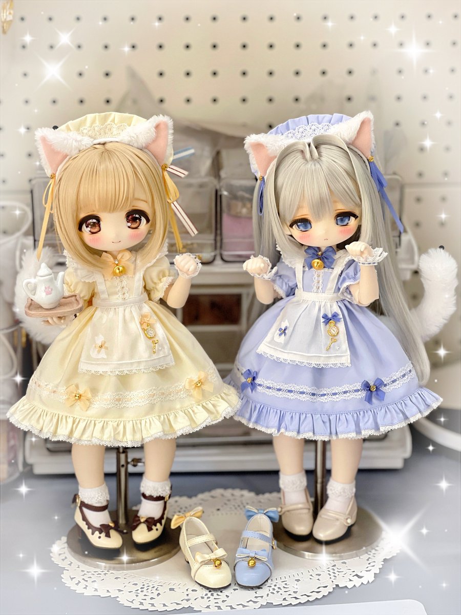ハンドメイド作家hacodecoさん　猫ネコ&ネズミちゃんアンティークドール ハンドメイド作家hacodecoさん 猫ネコ&ネズミちゃんアンティーク