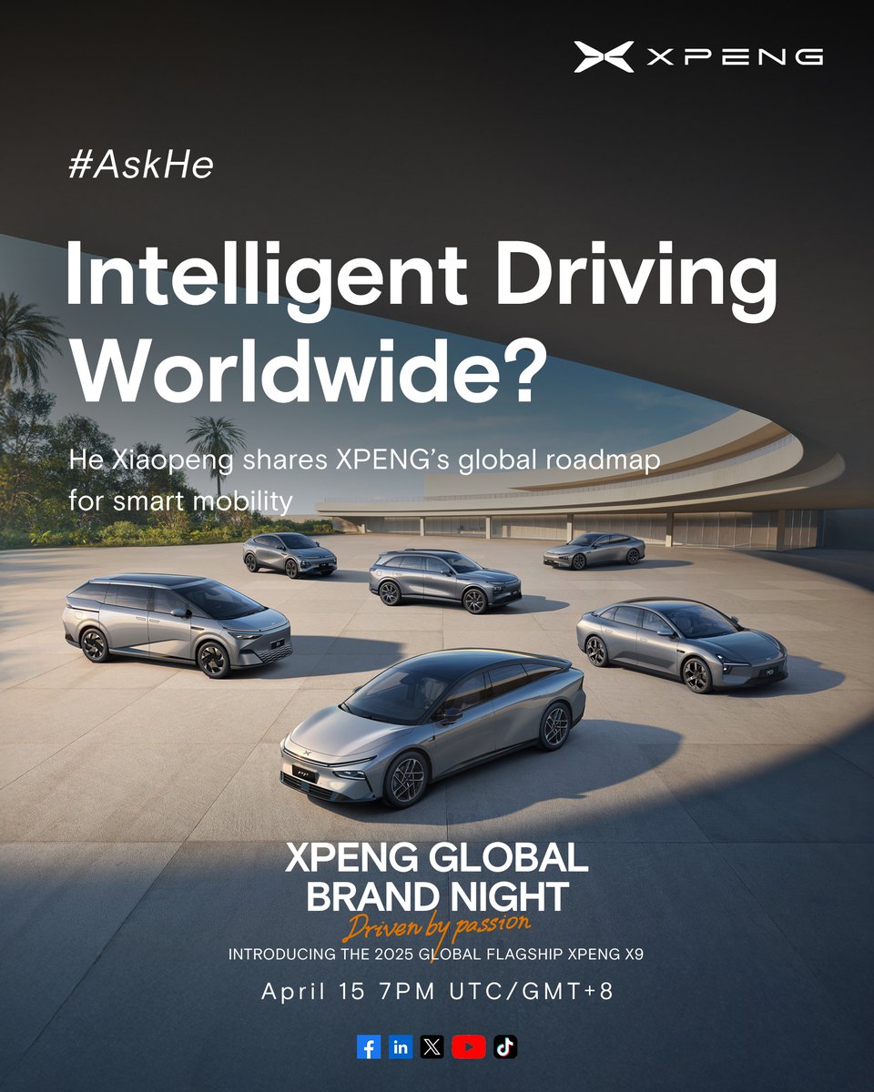 Got a lot of messages from our European XPENG fans lately: "When is the X9 coming to Europe?"; "Will XPENG's Turing AI go global?"...
Two days to go. Let's talk on April 15th!
#XPENG #Drivenbypassion https://t.co/bUR6CwyyLa