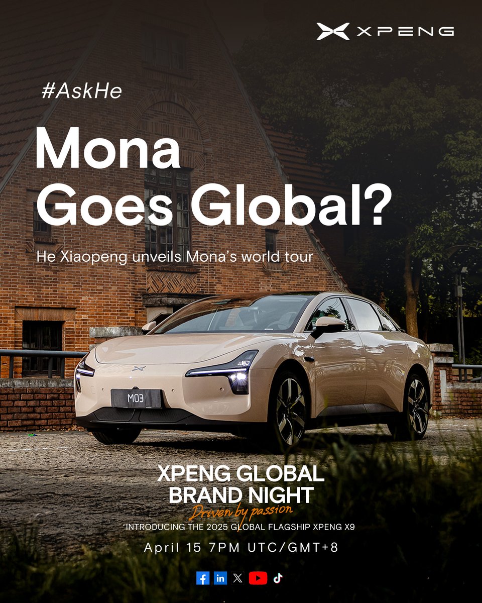 Got a lot of messages from our European XPENG fans lately: "When is the X9 coming to Europe?"; "Will XPENG's Turing AI go global?"...
Two days to go. Let's talk on April 15th!
#XPENG #Drivenbypassion https://t.co/bUR6CwyyLa