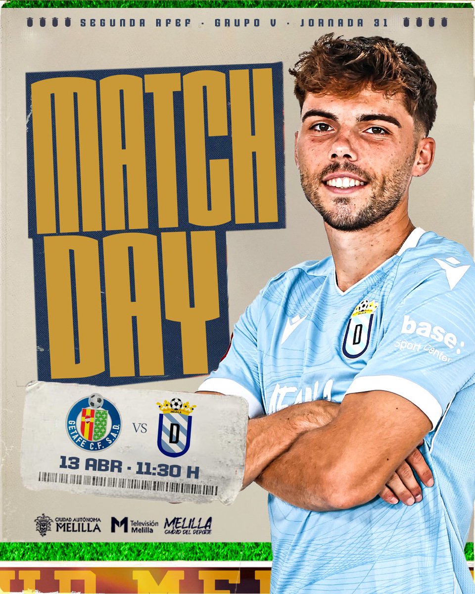🔥⚔️𝐌𝐀𝐓𝐂𝐇𝐃𝐀𝐘🔥⚔️

🆚 <a href="/LaBaseGTF/">La Base</a> 
 
🏆 #SegundaRFEF - Jornada 31
⏰ 11:30h.
🏟️ Ciudad deportiva Fernando Santos de la Parra

#GetafeBMelilla #DeTodaLaVida 
<a href="/melilla_deporte/">Melilla, Ciudad del Deporte</a>