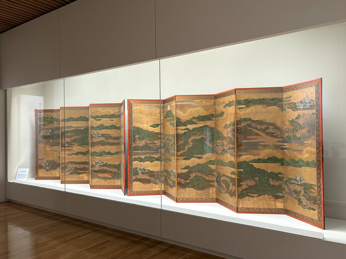 展示資料紹介「東海道図屏風（A本）」 東海道を江戸から京都まで描いた