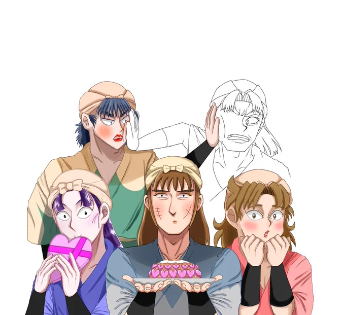 去年のバレンタインに向けて描いていたけど心が折れて諦めたもの供養 