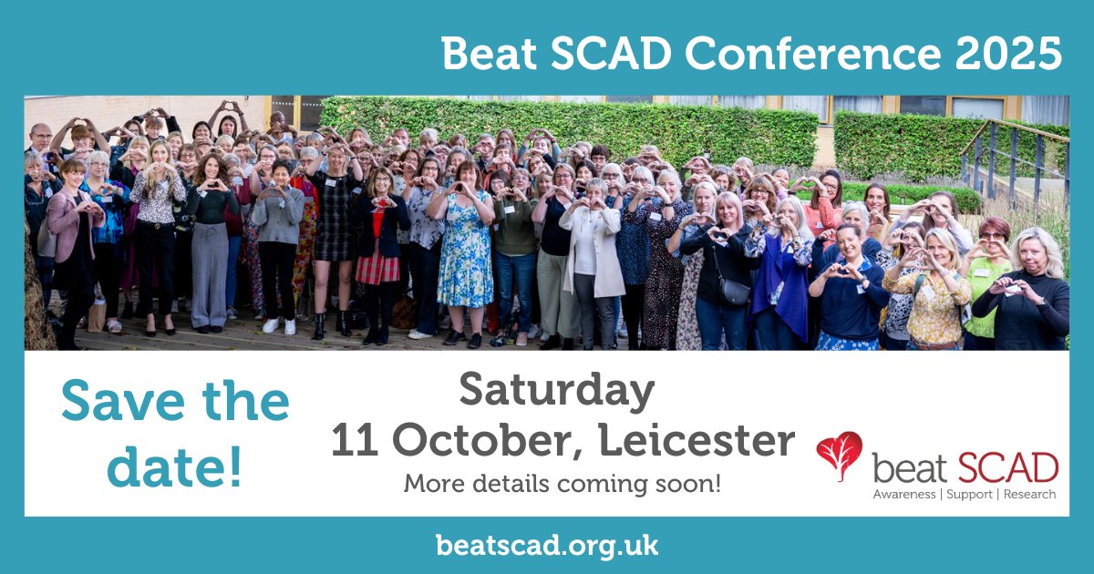 SAVE THE DATE !    
Beat SCAD CONFERENCE – Saturday 11 October, Leicester
We are VERY excited to let you know that our Conference will be in Leicester on 11 October 2025.
Look out for more details on our social channels and our website beatscad.org.uk/About-Us/Events.