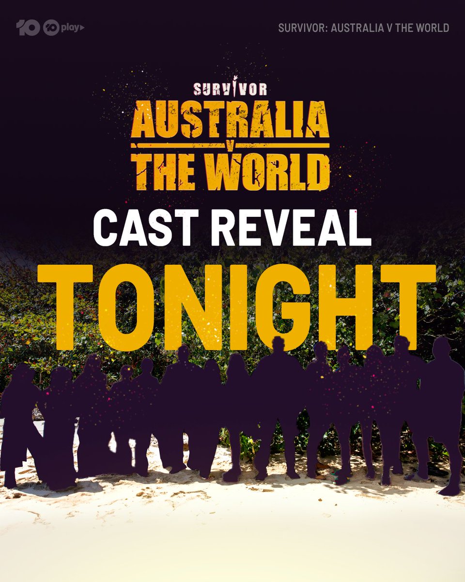 Survivor_AU's tweet image. Are you ready to meet your Survivor: Australia v The World 🌎 cast? Make sure you're watching Survivor tonight to see who's gracing your screens!
#SurvivorAU | Coming to @Channel10AU and 10 Play