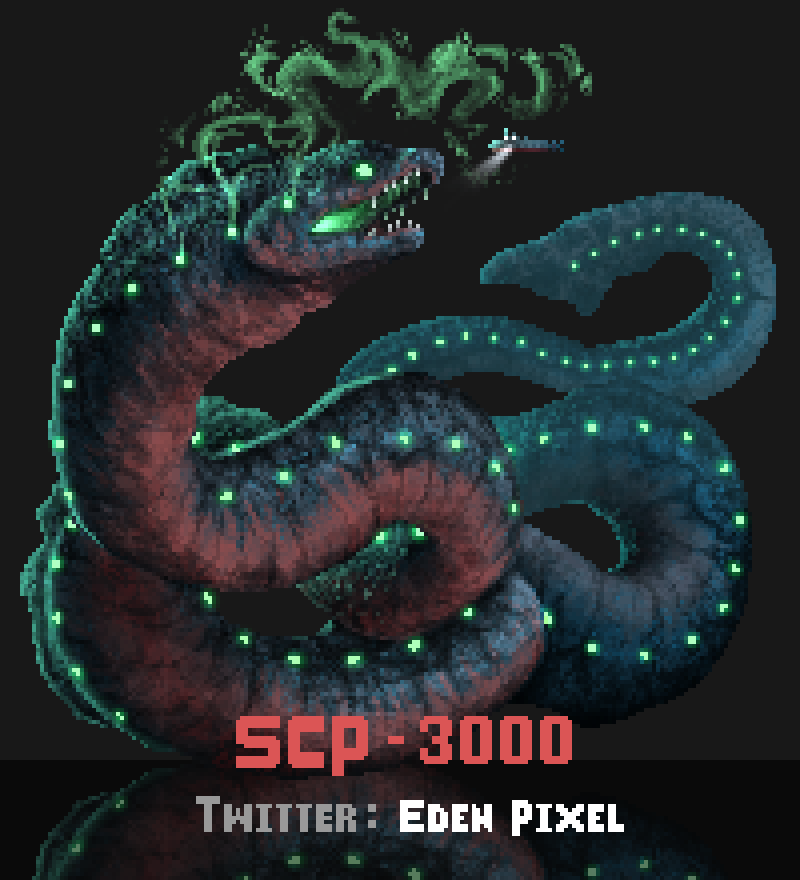 eden_pixel's tweet image. SCP-3000🎨
Anantashesha is looking at the submarine.
Do you think the people aboard the 150m long submarine will be safe?
Be careful not to lose your memory!
#SCP #SCPFoundation #SCP3000 #pixelart #pixel_art