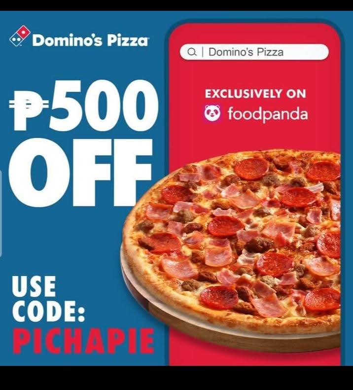Axelberd14's tweet photo. 500 off sa Domino's pizza mo, gusto mo? Salamat FOODPANDA!! 🍕✨

🛒 Order here: https://t.co/PJG5Waan9U
(Click link para gumana yung voucher code 🫶🏻)

🐼 code: PICHAPIE
₱500 off✨| min. order at ₱999+
(Domino's Pizza) https://t.co/E2mMta1iFt