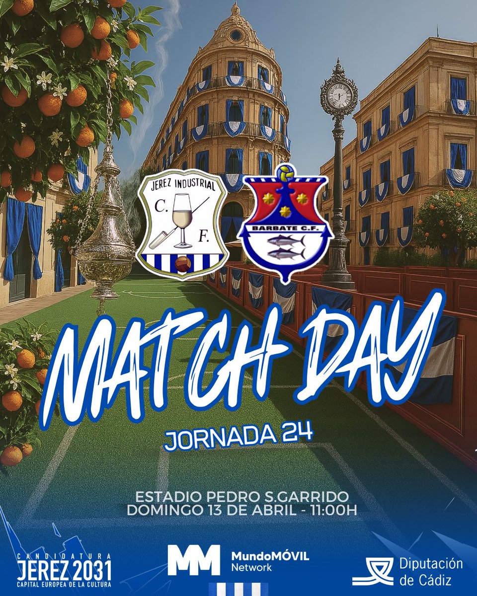 JerezInd_CF's tweet photo. #๐ ๐ฎ๐๐ฐ๐ต๐๐ฎ๐ ๐ค๐
๐ @Barbatecf
๐ Estadio Pedro S.Garrido
โ๏ธ 11:00H
๐ J24 #PrimeraAndaluza
ยกHA LLEGADO EL MOMENTO! ๐๐ต
#JerezIndustrialBarbate #Temp2425 https://t.co/RWnFDydOHQ