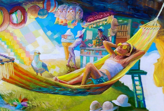 TOMOYAARTS's tweet photo. 🌞『SUN TOUCH』— アクリル絵画 / 1点ものNFT
まぶた越しの太陽、海風、懐かしさの残る夏の幻想

🎨 Listed on OpenSea | 0.07 ETH
https://t.co/vdRsDGLmpT

#NFTart #1of1art #FantasyArt #AcrylicPainting #OpenSeaNFT https://t.co/NqEj9ZAWDg
