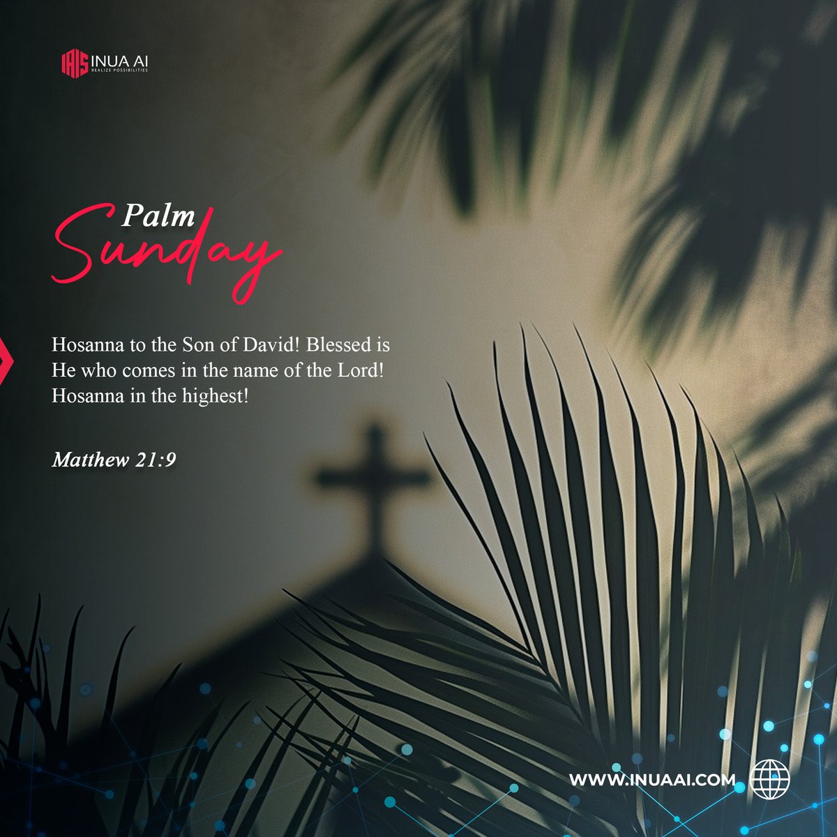 INUA_AI's tweet photo. “Hosanna” is more than a word. It is a posture of the heart—welcoming peace, trusting purpose. May your path this week be led by quiet strength and anchored hope.
#Hosanna #FaithForward #QuietStrength #NewWeekGrace #RealizePossibilities #INUAAI https://t.co/RuCXIf7wZg