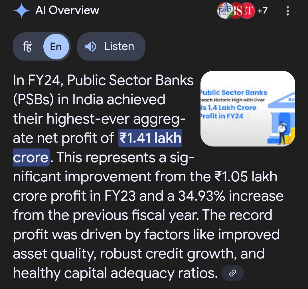 02CHOUDHARY's tweet photo. @kmarkri Sir , the same thing is in psb also .
When all banks were in net loss(but in gross profit) during that time we got 15% and today when the profits are around 34% even though we are getting 15%-17% only https://t.co/fs7qI8KGPC