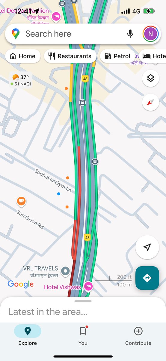 nandan11's tweet photo. @PuneCityTraffic @PuneCityPolice 
Long, avoidable traffic jams are being caused on the NH4 bypass section betn Warje and Sinhagad Rd conn; due to people on the New Katraj ramp waiting for buses etc! This is unsafe and dangerous; needs better governance!
SS attached. https://t.co/K0JVZGg0e4