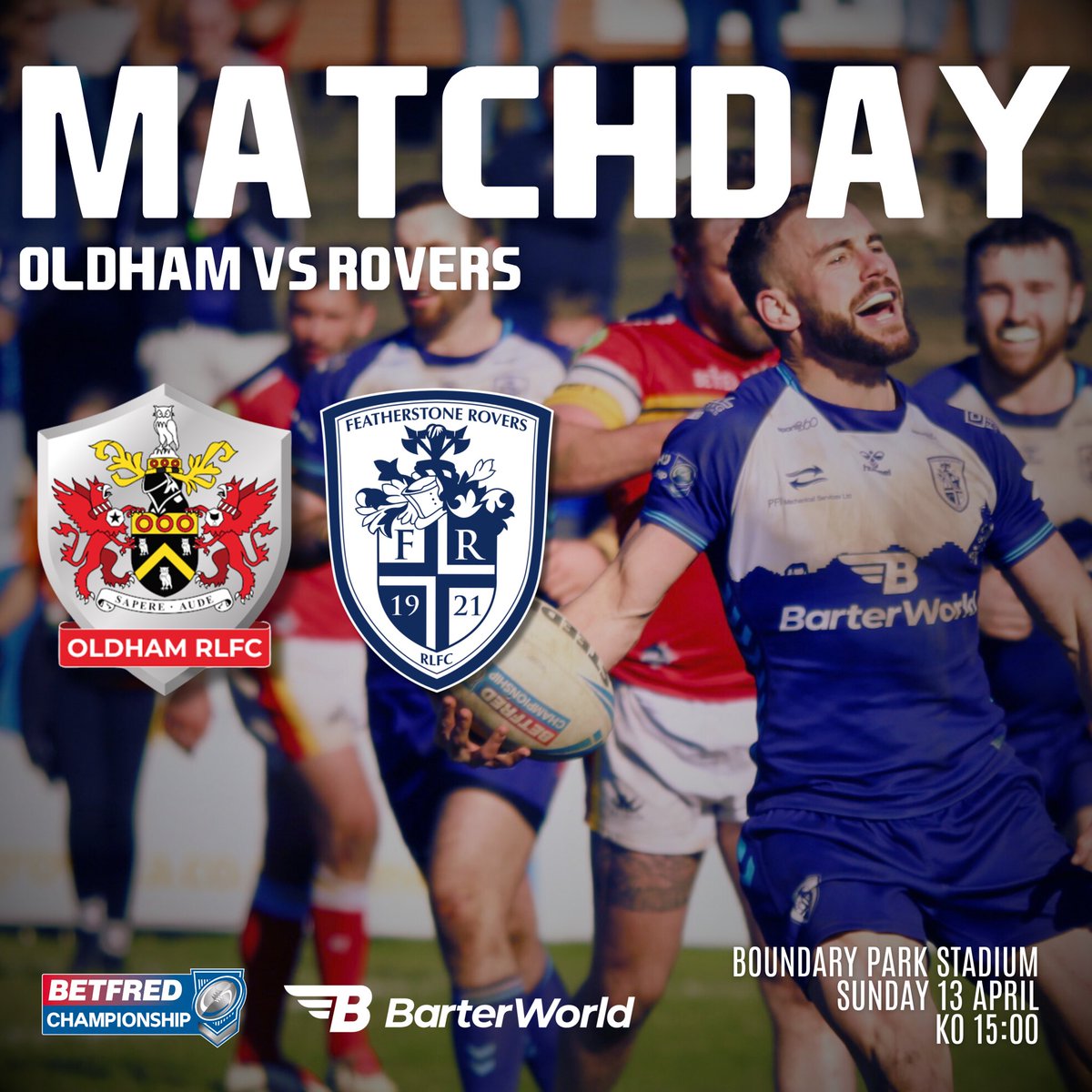 MATCHDAY! 🚨 

Let’s go, boys. 💪 

Tickets: shorturl.at/KNCbc

#UTR | #BackTheRovers