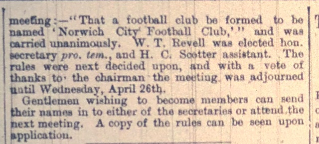 On this day in 1893 a Norwich City Football Club was formed. Why did they never kick a ball? Find out in The Midweek Men, available from City Bookshop in Davey Place #NCFC