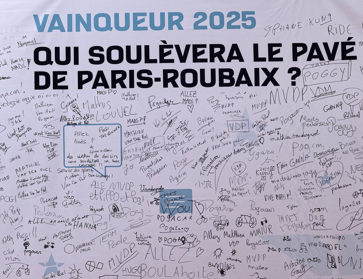 Excellente question ! Et pour se mettre dans le bain, une excellente émission avec  <a href="/PierreCarrey_/">Pierre Carrey</a> <a href="/A_ParisRoubaix/">Les Amis de Paris-Roubaix</a> &amp; C.Leroy du Cycle : rfi.my/BZw9.x
#ParisRoubaix