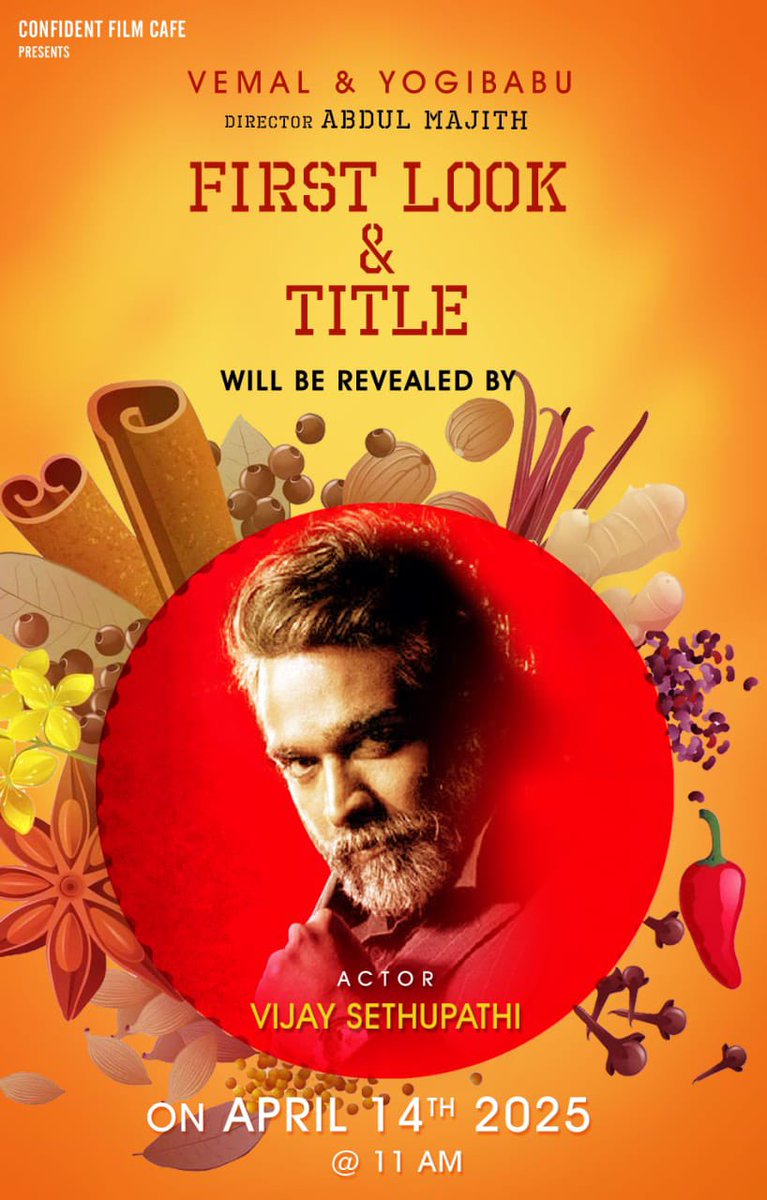 #Vemal next flick  with a family entertainer.....

Title &amp; firstlook will be Revealed by Makkal Selvan #VijaySethupathi Tomorrow April 14th 2025 at 11 AM