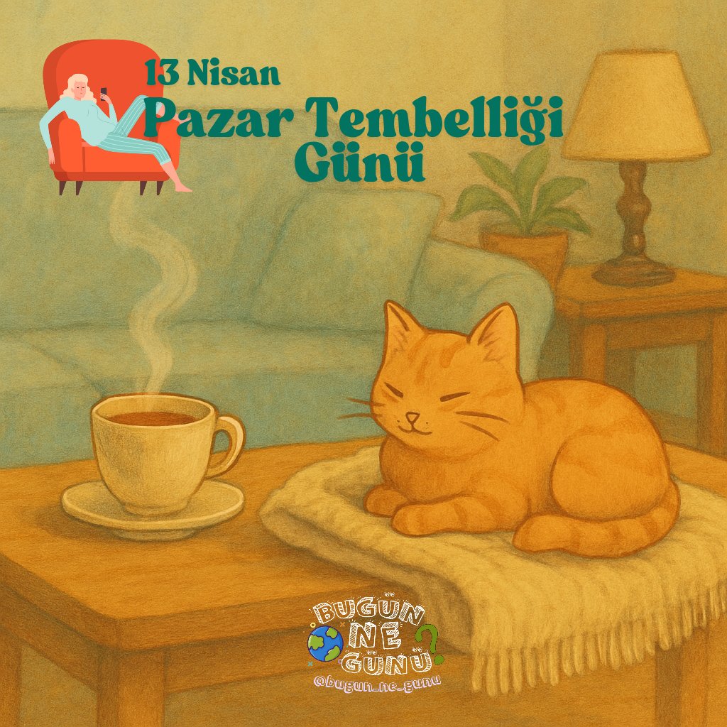 13 Nisan, resmi olmayan Pazar Tembelliği Günü!  Kahveni kap, battaniyene sarıl ve ‘bugün sadece chill’ de! Senin pazar vibe’ın ne: dizi maratonu mu📺, uzun kahvaltı mı🥯, yoksa tam bir tembellik mi👀? Yorumlara yaz, hadi! 

#BugünNeGünü #PazarVibesi #TembellikGünü #Eğlence