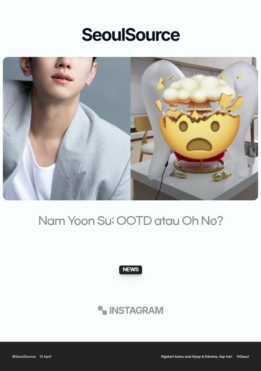 kpopdankdramaid's tweet photo. Nam Yoon Su Tak Sengaja Repost Foto Provokatif di Instagram, Klaim Akunnya Diretas, Netizen Tak Percaya #NamYoonSu #Instagram #Repost #Aktor #Netizen #Diretas #Kontroversi

 Selengkapnya https://t.co/aTNBw9J0G8
-K.Gaeul https://t.co/gkpPyfixVc