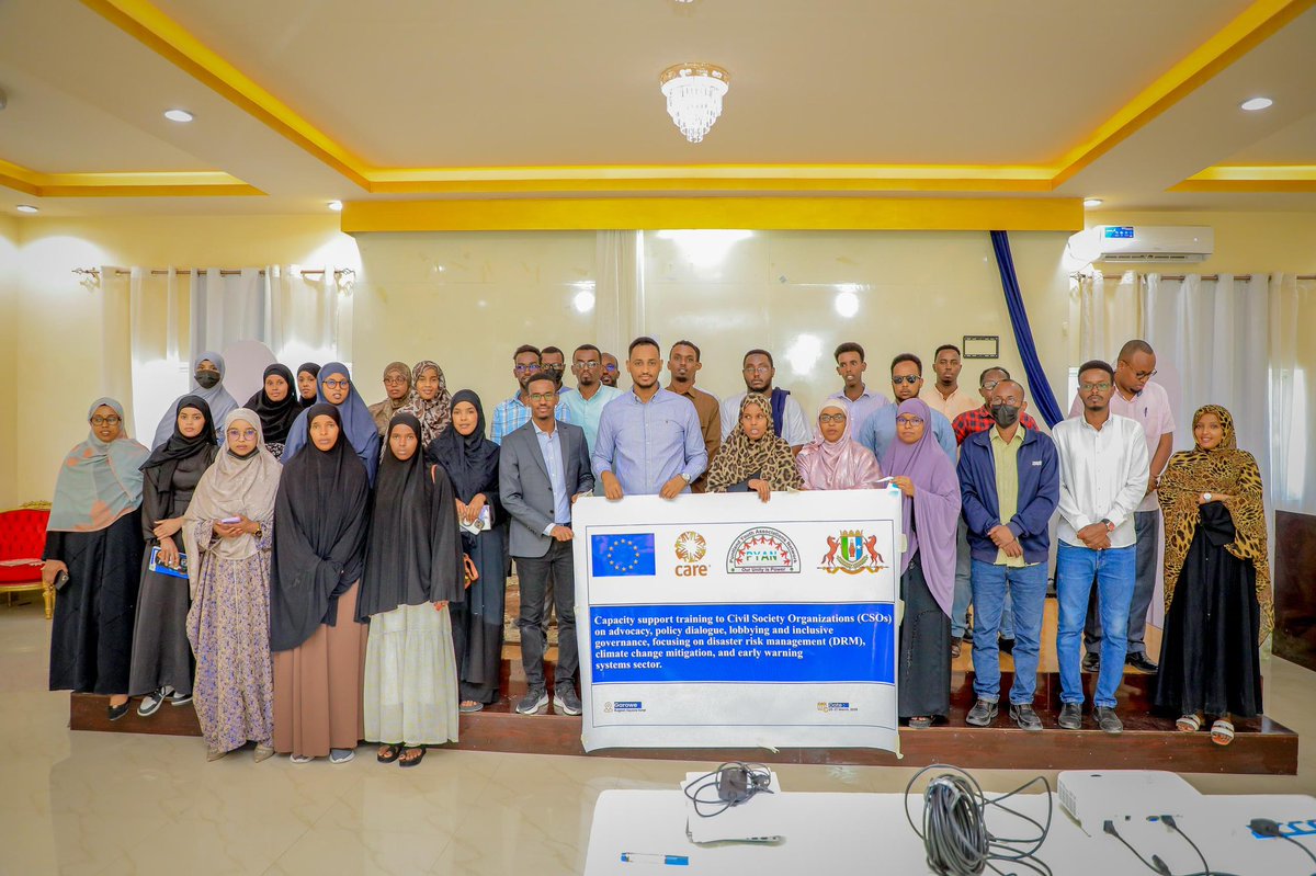 Puntlandyouth1's tweet photo. Empowering change-makers!
PYAN successfully conducted a #DRM training for Civil Society Organizations, building capacity in disaster preparedness, response, and resilience. Stronger CSOs mean stronger communities.
#DisasterRiskReduction #CSOs #YouthInAction #PYAN https://t.co/MQZaf45oPv