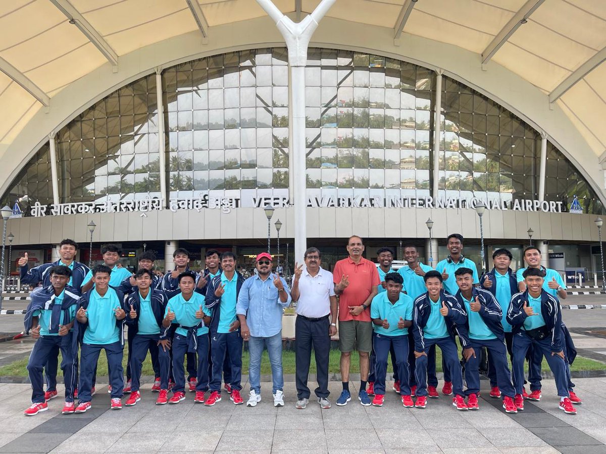 ANEducationDept's tweet photo. The 20-member Island U-19 Boys Football Team, accompanied by Team Coach and Team Manager, embarked on a momentous journey on April 13, 2025, to Manipur. There, they will proudly represent the Islands in the prestigious 68th National School Football Championship. https://t.co/psODSG3FmR
