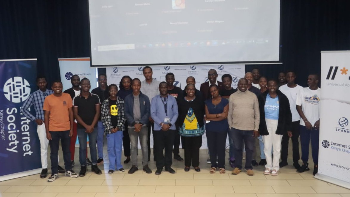 ISOC_Kenya's tweet photo. Universal Acceptance Day was a huge success. 50 participants joined inspiring keynotes, expert panels, engaging Q&A, and valuable networking at Zetech University. @ISOC_Kenya led the charge for digital inclusivity! π @ICANN @internetsociety #UniversalAcceptance #ISOCKenya https://t.co/vN4zagrUfv