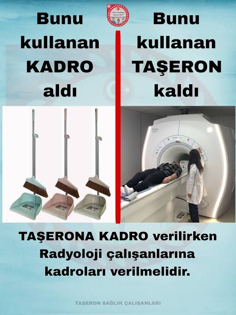 8 yıldır Taşeron bırakılıp asgari ücrete mahkum edilen RADYOLOJi çalışanları olarak #HakkımızOlan kadromuzu istiyoruz.
Aynı işyerinde aynı şartlarda, aynı işi yapan 7/24 mesaisi kamuda olan işçiler arasında karpuz seçer gibi işçi seçilirmi ?
Firavun adaleti bu olsa gerek...