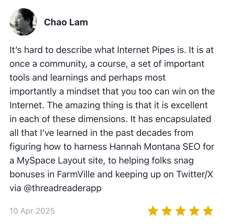Delighted to be a member of <a href="/stephsmithio/">Steph Smith</a>'s Internet Pipes and now proud to be featured on the wall shoutout.io/internetpipes/