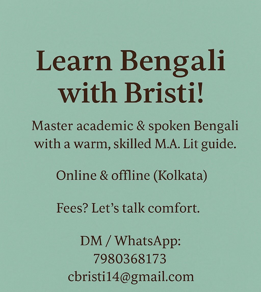 cbristi14's tweet image. #LanguageLearning #LearnNewLanguages #OnlineTutoring #BengaliForAll #LanguageTeacher #BengaliOnline #BengaliClasses #BengaliCulture