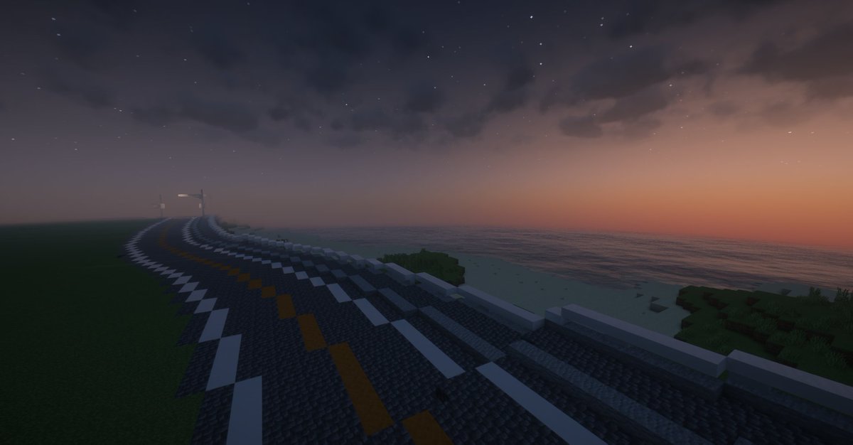 海岸沿いに道路を整備しました。２
延長しました。
#マイクラ建築　#マイクラ　#マインクラフト　
#Minecraft