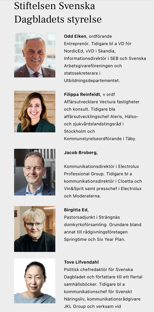 Alltid när jag hör Tove Lifvendahl uttala sig om marknadsskolan tänker jag på Svenska Dagbladets stiftelse:
Odd Eiden: Skrev friskolereformen, blev VD för Kunskapsskolan.
Birgitta Ed: Sitter i friskolestyrelse. 
Filippa Reinfeldt: Sålde ut allt hon kunde.
stiftelsensvd.se/styrelse/