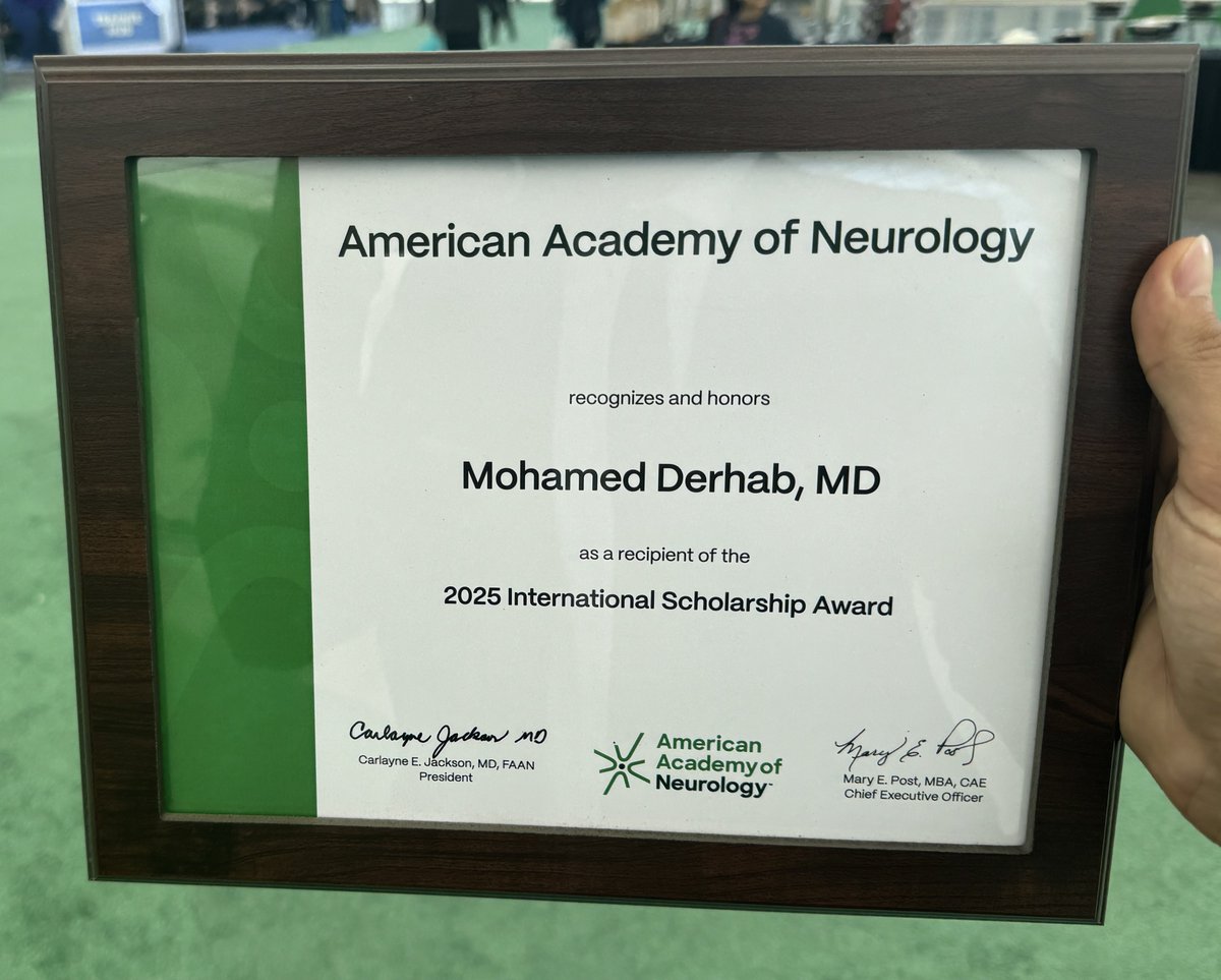 Muhamed85510592's tweet photo. Had a great time at the AAN Annual Meeting in San Diego 2025—presented my work from @MayoClinicNeuro,  received an award, and reconnected with amazing colleagues. Always a pleasure to be back in such a beautiful city!

@AANmember 
#AANAM2025 
#SanDiego https://t.co/gDfrEzjSnY