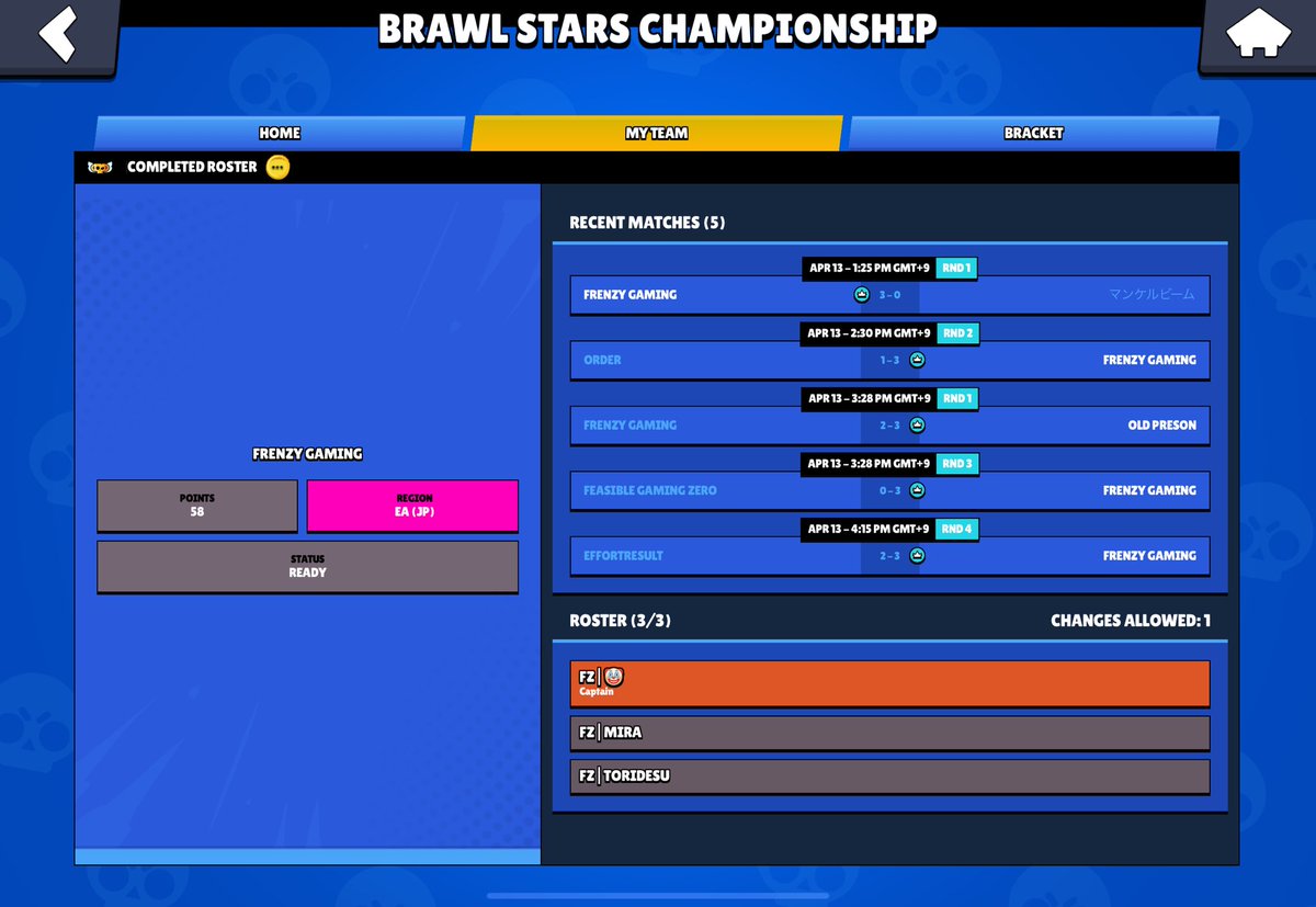 マンスリー予選突破しました！