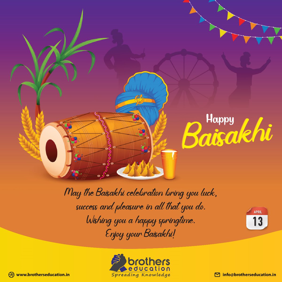 brotherssedu's tweet photo. Happy Baisakhi!
Celebrating Baisakhi with joy, harvest vibes, &amp; new beginnings! 🌾💃
Join the festivities! 🎉
#Baisakhi2025 #PunjabiVibes #HarvestFestival https://t.co/kgziajckiE