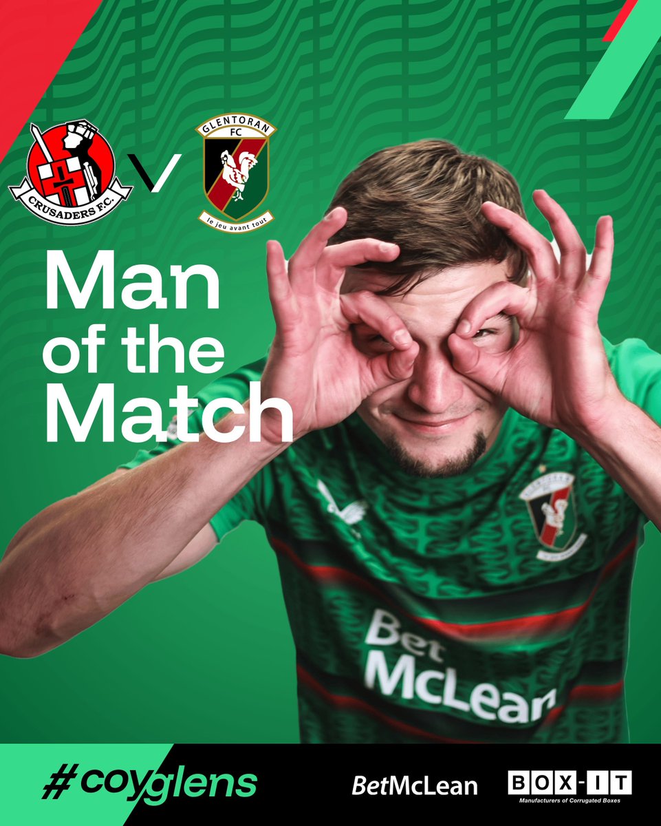 𝗠𝗮𝗻 𝗼𝗳 𝘁𝗵𝗲 𝗠𝗮𝘁𝗰𝗵

Your Man of the Match from yesterday's 4-0 victory over Crusaders 🥁

𝗗𝗮𝘃𝗶𝗱 𝗙𝗶𝘀𝗵𝗲𝗿

A brilliant performance and a goal to go with it 👏💪

#COYGlens