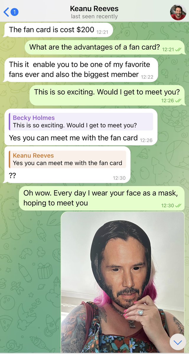 deathtospinach's tweet photo. Excuse my language but I am fucking LIVID

Keanu Reeves asked me for a $200 apple

I went out and got him one and he was SO ungrateful

I am FURIOUS 

(This might be one of my all time favourites 😂) https://t.co/uUWysIF3GZ