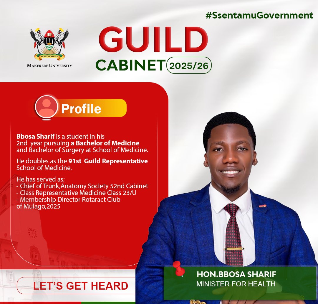 Kun2Sharif's tweet photo. #LetsGetHeard
I’m glad to be part of the 91st @MakGuild Team.
The change I always dreamed of has come in a form a much less expected.
As the 91st Minister of Health @Makerere University.
A huge Honor indeed. https://t.co/9CQgFWDkLV