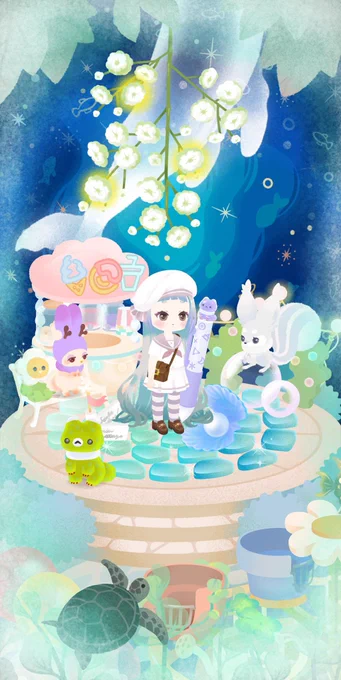 #リヴリーファンアート #リヴリーホムイラスト 𓆛𓆜𓆝𓆞𓆟𓆟𓂃まだアイランドは作り途中だけど、これはこれで可愛いなって 
