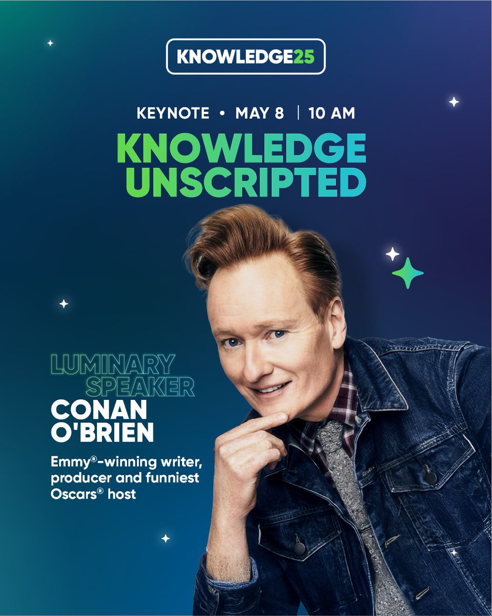 Sam203Tweets's tweet photo. Nick Tzitzon and Conan O’Brien on the same stage? You do NOT want to miss this! 😂 Save your spot for our Knowledge 2025 closing keynote here: https://t.co/KeoWhPQgxg https://t.co/1CZcZikNMn