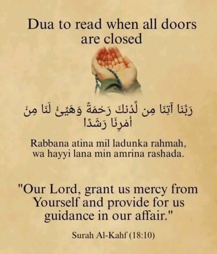 _strivingmuslim's tweet photo. Dua to read when all doors are closed https://t.co/UFJSw9lHi5