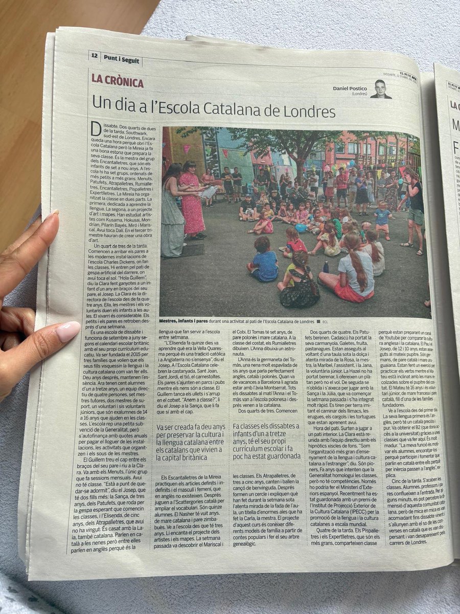 Article de Daniel Postico a El Punt Avui: Un dia a l'Escola Catalana de  Londres!

elpuntavui.cat/societat/artic…