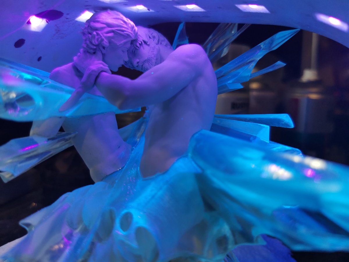 #jayvik bust rough prototype. photo: at the exhibition and under a UV lamp