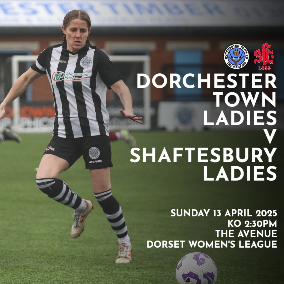 Dorchester Town Ladies FC (@dorchladiesfc) on Twitter photo β½οΈ | π ππ§πππππ¬!
It's our final league game of the season as we take on champions Shaftesbury Ladies! π
Come and support the Ladies at The Avenue π«Ά
π Shaftesbury Ladies
π
Sun 13 Apr
β° 2:30pm
π The Avenue
ποΈ Adults Β£2 & U16s/ST Holders FREE
#WeAreDorch β«οΈβͺοΈ β½οΈ | π ππ§πππππ¬!
It's our final league game of the season as we take on champions Shaftesbury Ladies! π
Come and support the Ladies at The Avenue π«Ά
π Shaftesbury Ladies
π
Sun 13 Apr
β° 2:30pm
π The Avenue
ποΈ Adults Β£2 & U16s/ST Holders FREE
#WeAreDorch β«οΈβͺοΈ