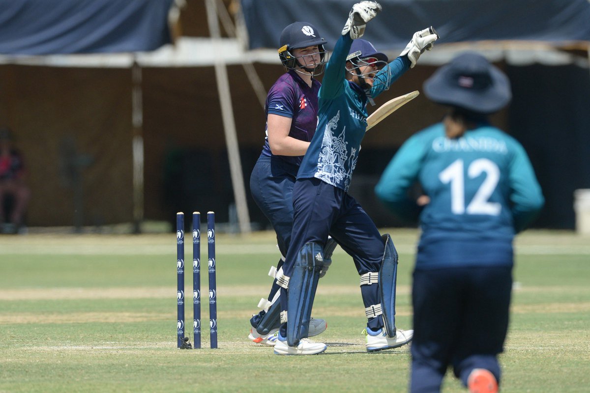 ThailandCricket's tweet photo. Glimpses of the  @CricketScotland Women vs  Thailand Women fixture . 

#ICCWomensWorldCup #qualifier  #match6 #thailandvsscotland #1stInnings

📸 @ICC https://t.co/4ypw9TPAzL