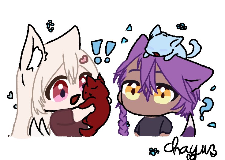 Un peu avant de reprendre le subathon une envie de dessiner m'est venue DU COUP COMME KAALISH AVAIT DEMANDER UN CHIBI 2 AVEC LES POINTS DE CHAÎNE j'ai dessiner le chibi de Kaalish et Karlet ! 🩵❄️ (je ferais des commis avec Kofi bientôt comme c'était un subgoal)❤️🔥