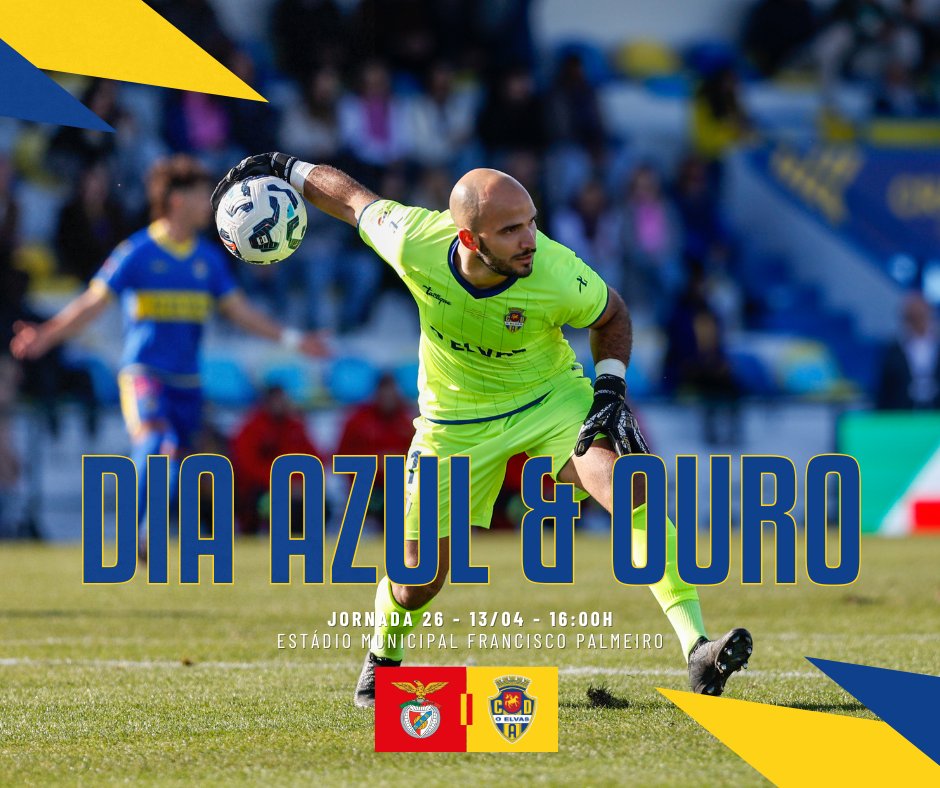 oelvassad's tweet photo. Esta jornada, no dia Azul e Ouro todos os caminhos vão dar a Arronches  💛💙

🆚 Arronches e Benfica
🏟  Estádio Municipal Francisco Palmeiro
📅 Domingo, 13 de Abril
⏰16h00

Vamos juntos! Força, O Elvas!

#OElvas #ArroncheseBenfica #CampeonatodePortugal https://t.co/17YtQwnPGJ