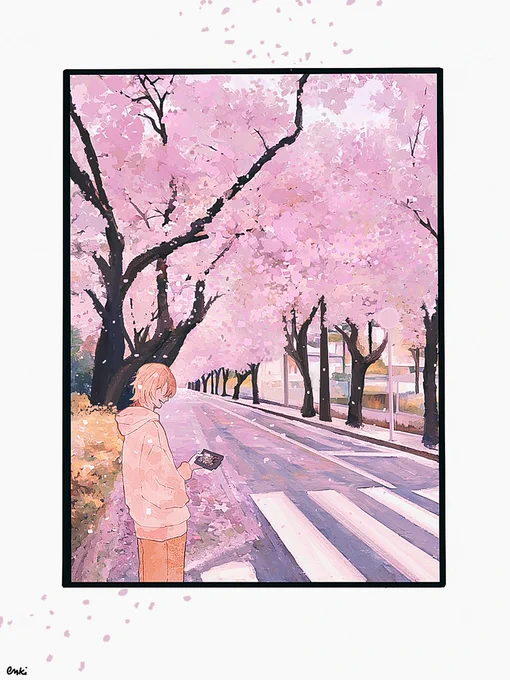 under the sakura  🌸‧₊˚❀༉‧₊˚.

#drawluca 
