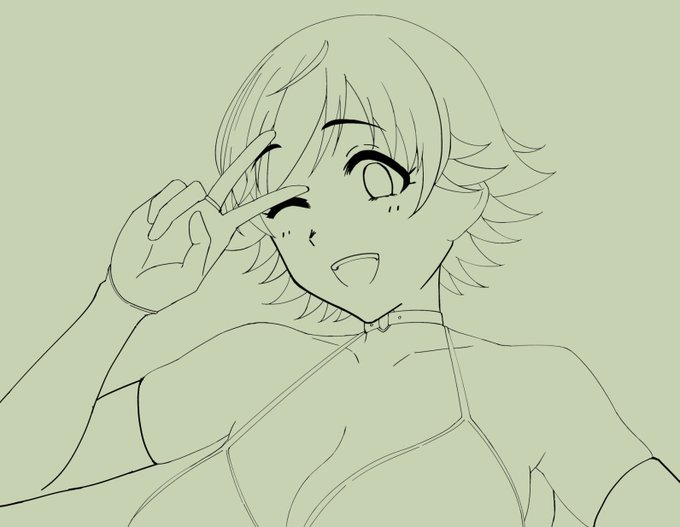 唐突にちゃん未央が描きたくなった(色んなペンを試してるので線の太さにムラがあるのは許して) 