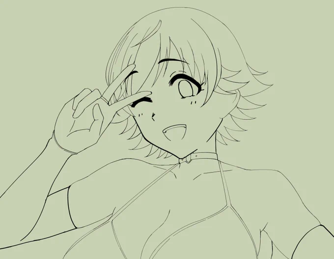 唐突にちゃん未央が描きたくなった(色んなペンを試してるので線の太さにムラがあるのは許して) 